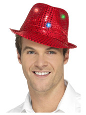 Filtrový klobouk - svítící, červený