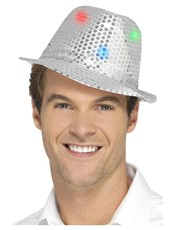 Filtrový klobouk - svítící, stříbrný