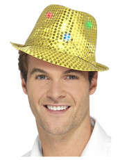 Filtrový klobouk - svítící, zlatý