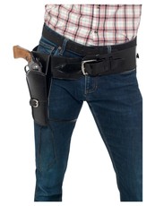Pouzdro na pistol s páskem z umělé kůže, černé