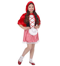 Dívčí karnevalový kostým červená Karkulka s pláštěm