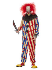 Kostým strašidelný klaun, červenomodrý