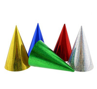 Papírové holografické čepičky/kloboučky na oslavu 6 ks