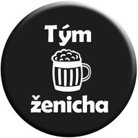 Placka Tým ženicha s pivem (Černá)