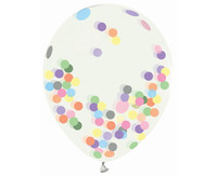 Průhledné balónky s barevnými konfetami - 4ks