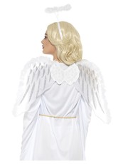 Sada Nevinný anděl (křídla s glittry, svatozář)