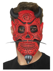 Maska Den mrtvých - ďábel, pro dospělé (červená)
