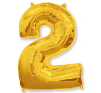 Fóliový balónek číslice 2 zlatý 85cm