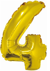 Fóliový balónek číslice 4 zlatý 85cm