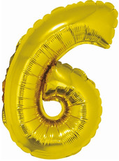Fóliový balónek číslice 6 zlatý 85cm