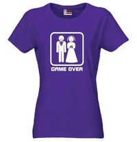Dámské tričko Game over fialové - Velikost XL (II. Jakost)
