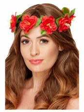 Havajská květinová koruna, červená