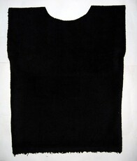 Černý kožich vesta chlupatá čert, velikost XL