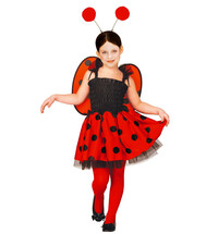 Dívčí kostým beruška deluxe s velkými tykadly