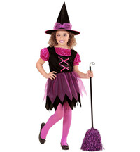 Dívčí kostým čarodějnice, fialová