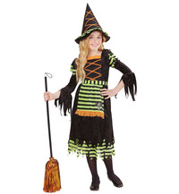 Dívčí kostým čarodějnice zelená