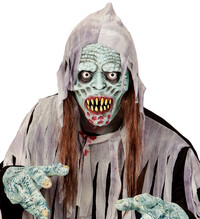 Půlhlavová maska infikovaný zombie s vlasy