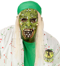Půlhlavová maska toxic zombie s vlasy