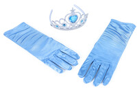 Dívčí modrá sada zimní království s rukavičkami