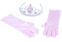 Dívčí růžová sada zimní království s rukavičkami