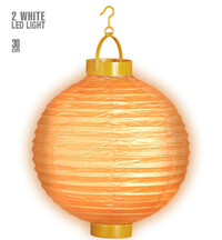 Oranžový lampión se dvěmi bílými LED světly