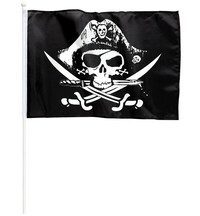Vlajka pirátská s tyčí 43 x 30cm