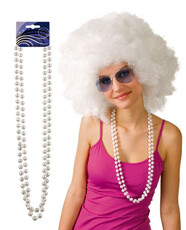 Bílý perlový náhrdelník, 2ks