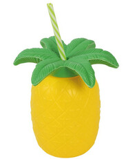 Havajský pohár na pití ve tvaru ananasu s brčkem