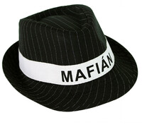 Dětský klobouk s nápisem mafián