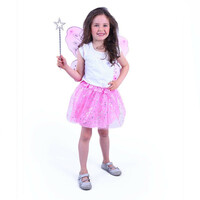 Dětský kostým tutu sukně růžová motýl s hůlkou a křídly