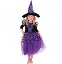 Dětský kostým čarodějnice fialová čarodějnice/Halloween (M)