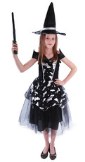 Dětský kostým čarodějnice netopýrka/Halloween (M)