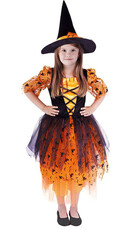 Kostým čarodějnice/Halloween oranž. Klobouk (S)