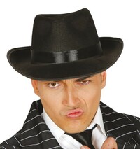 Černý klobouk Gangster se stuhou