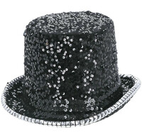 Černý klobouk Deluxe s flitry