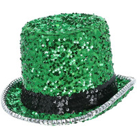 Zelený klobouk Deluxe s flitry