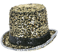 Zlatý klobouk Deluxe s flitry