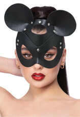 Černá koženková maska Myška