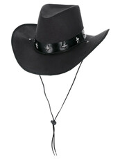 Černý kovbojský klobouk s hvězdami