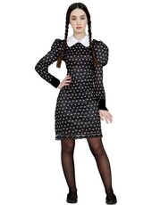 Dívčí šaty s límečkem Wednesday Addams (pro věk 14 - 16 let)