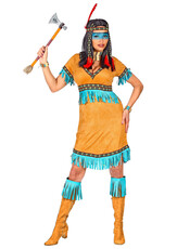 Dámský kostým indiánky s modrými detaily