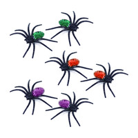 Dekorace pavouci s třpytkami 3 barvy, 6 ks