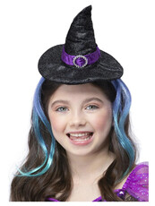 Dívčí čelenka čarodějnice, klobouk s příčeskem