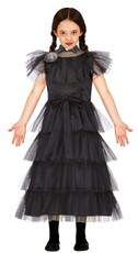 Dívčí kostým Wednesday Addams, černé šaty
