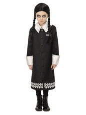 Dívčí kostým Wednesday Addams s parukou