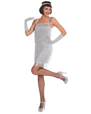 Dámský stříbrný kostým flapper