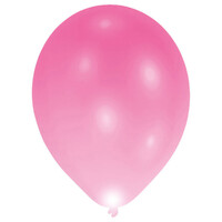 Sada 5ks růžových svítících latexových balónků (průměr 27cm)