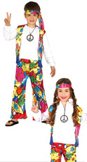 Dětský kostým hippie s čelenkou - Pro věk 10-12 let (rozbalené)