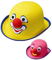 Klaunský klobouček s nosem - Žlutý (II. Jakost)