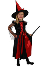 Dívčí kostým čarodějnice černo-červená s kloboukem, e-obal
